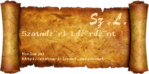 Szatmári Lóránt névjegykártya