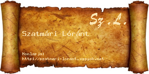Szatmári Lóránt névjegykártya